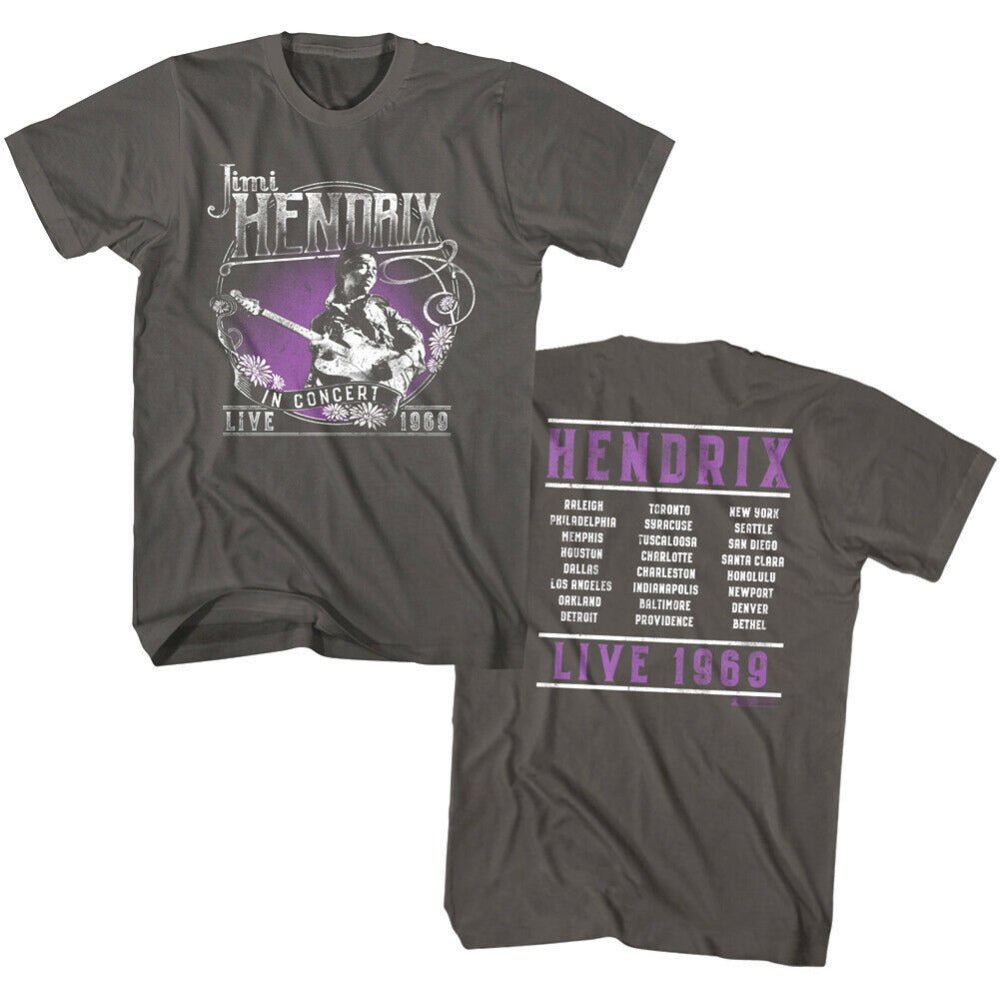 JIMI HENDRIX ジミヘンドリックス (追悼 55年 ) - LIVE 1969 / バックプリントあり / Tシャツ / メンズ - PGS